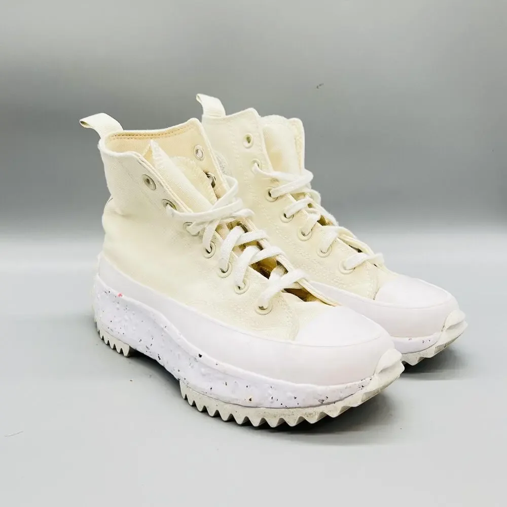 Converse Shoes Womens 6.5 Off White Canvas Run Star Hike Platform Sneakers - Picture 2 of 11